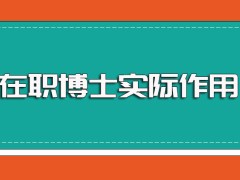 在职博士所学课程的实际作用以及所拿证书和积累人脉的价值