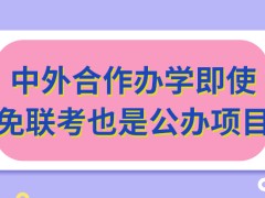 中外合作办学免联考了也算是公办项目吗就读成本费用很高吗