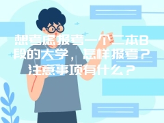 想考虑报考一个二本B段的大学，怎样报考？注意事项有什么？