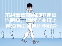 本科是吉林省的中外合作院校，请问毕业证上有没有中外合作字样？