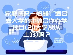 家庭情况一般般，适合去大学的中外合作办学项目(211大学及以上的)吗？