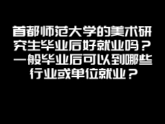 首都师范大学的美术研究生毕业后好就业吗？一般毕业后可以到哪些行业或单位就业？