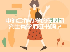 中外合作办学的在职研究生有学历证书吗？