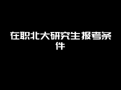 在职北大研究生报考条件