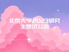 北京大学2023研究生复试公告