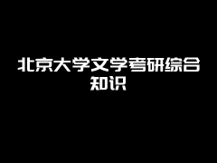 北京大学文学考研综合知识