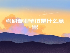 考研专业笔试是什么意思