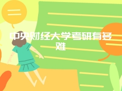 中央财经大学考研有多难